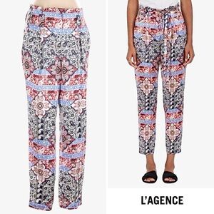L’AGENCE Madaline Paper Waist Silk Pants Ivory 0 NWT